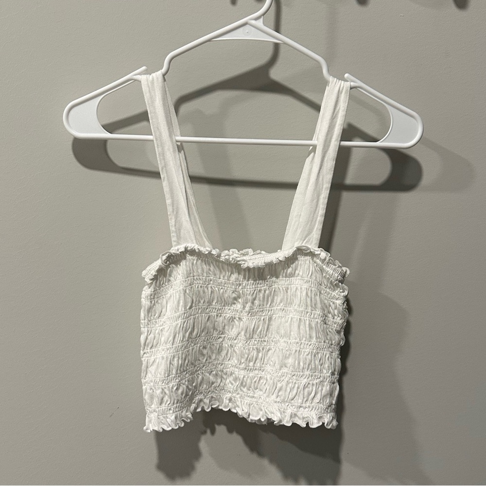 Scrunched White Crop Top from American Eagle